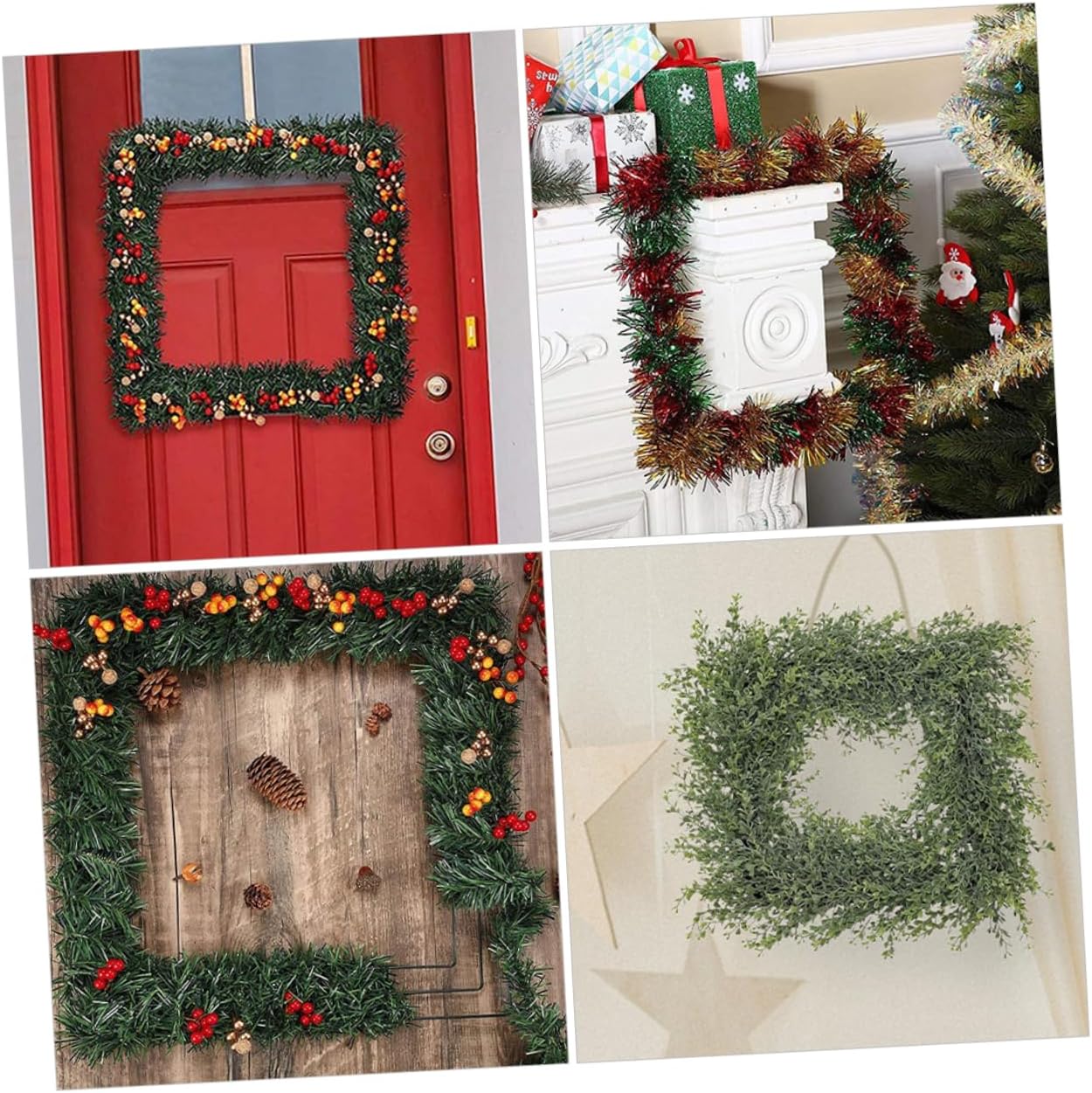 Garneck 3pcs Square Wreath Frame for Crafts Wire Wreath Making Tool for Home Wedding and Holiday Decor