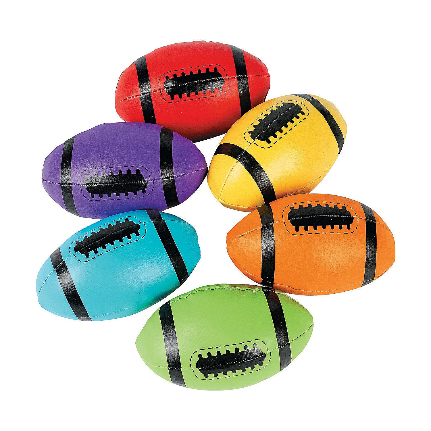 Fun Express - Vinyl Foam Filled Footballs - Toys - Balls - Kick Balls - 12 Pieces