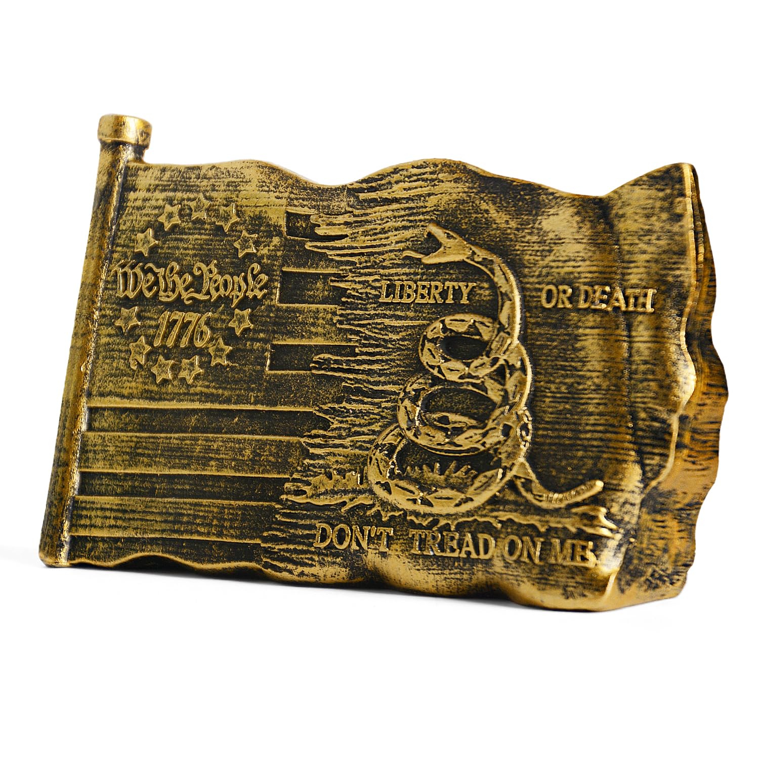 powercarried American Flag Statue Decor Gift, Don't Treat On Me Gadsden Flags Home Décor Office Work Bookshelf, Western Retro Sculpted Hand-Painted Resin Ornament Snake Decoration Gifts for Patriotic