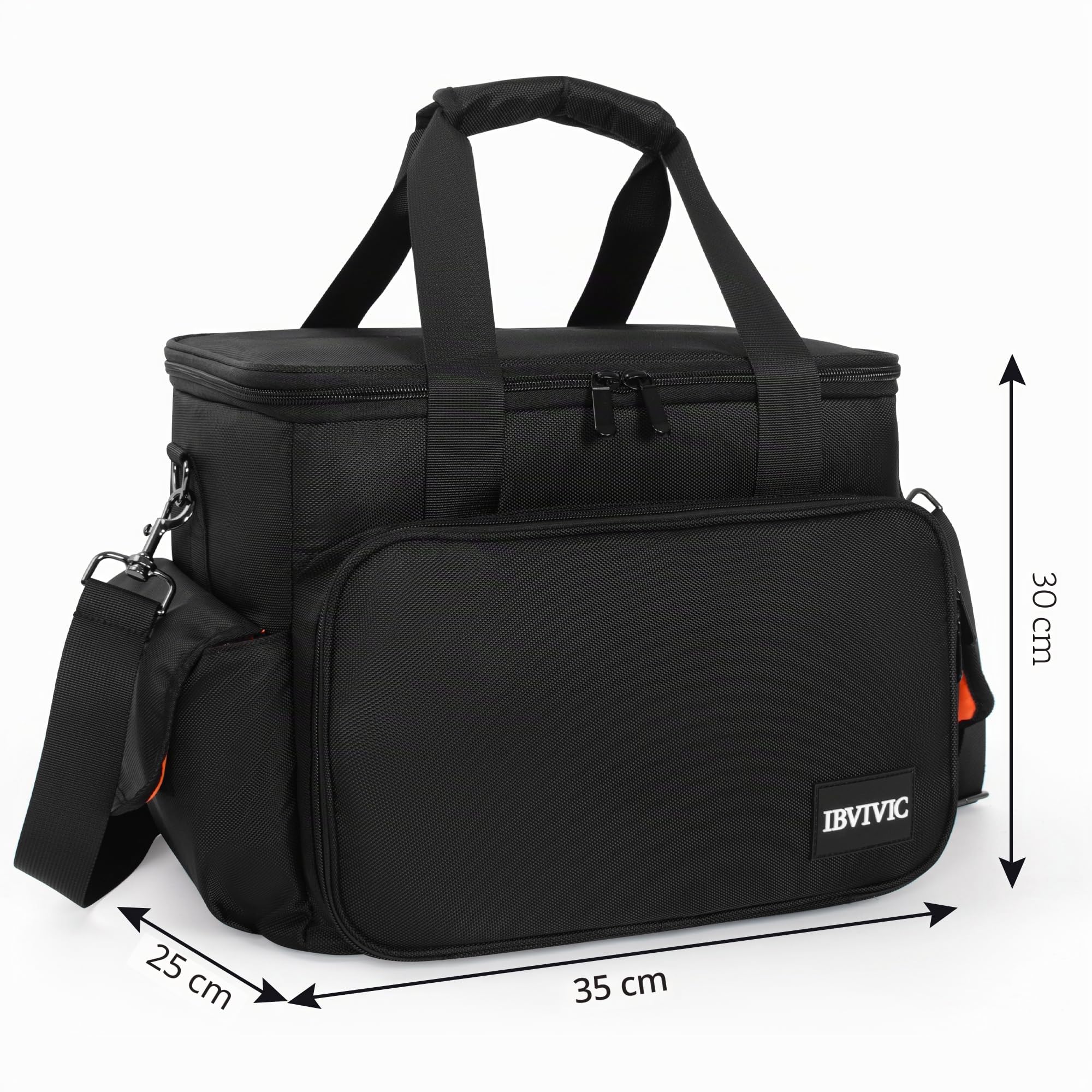 OUUTMEE Bolsa para DJ, Bolsa de Archivos de Cables para DJ, con divisores Ajustables y Dos Bolsillos Separados, 35 x 25 x 30 cm, para Equipo de DJ Profesional, Bolsa de Cables, Instrumentos Musicales