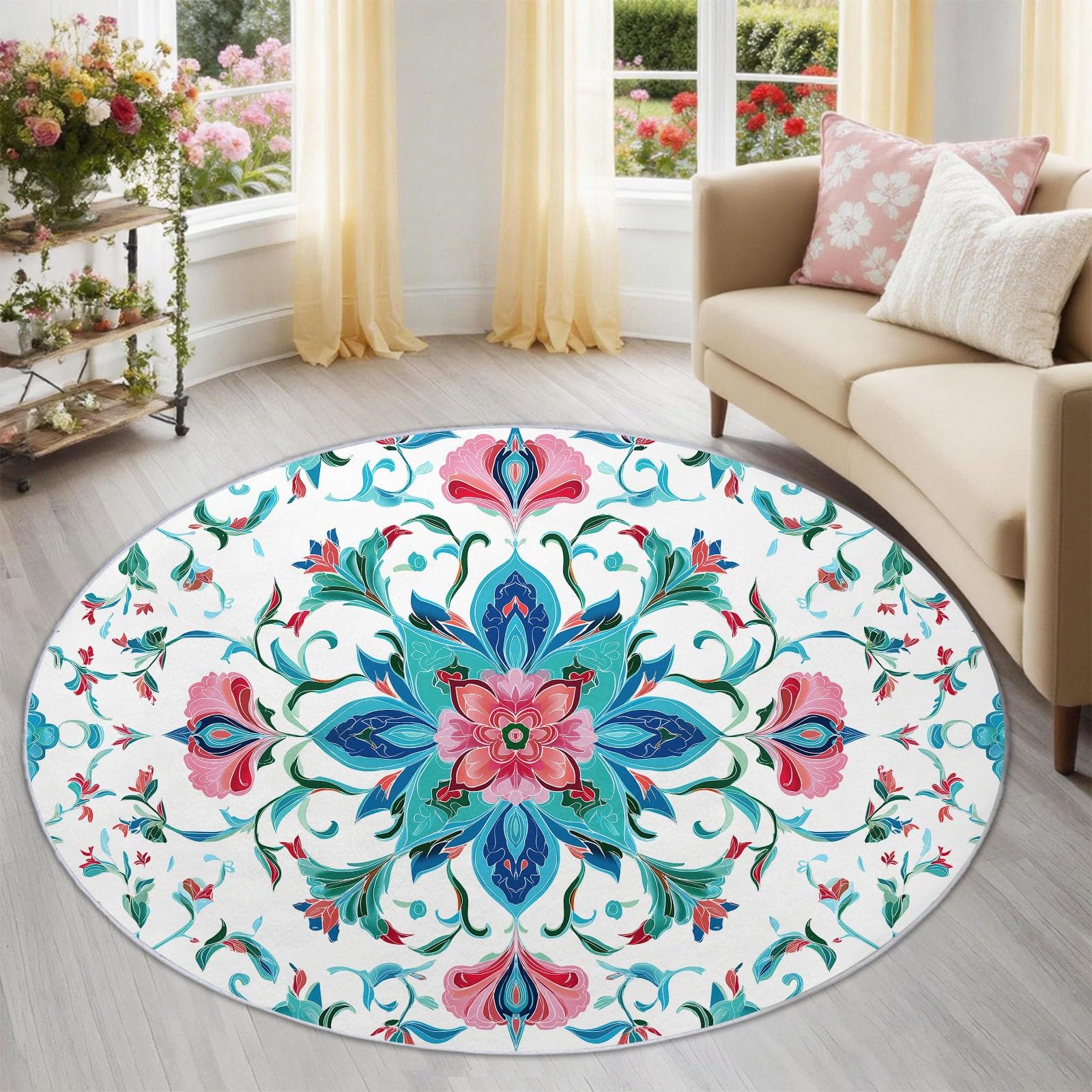 Tapis rond enfant 180 cm antidérapant résoud les glissades