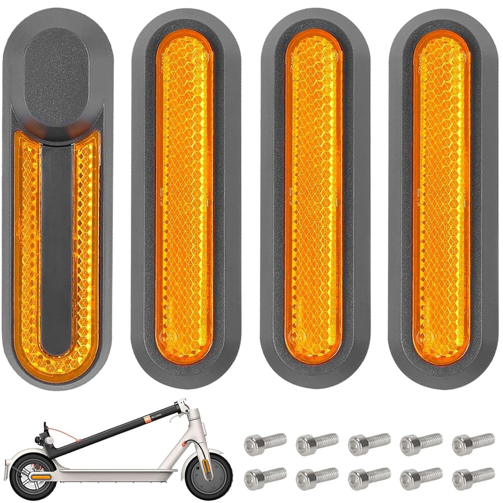 OFKPO 4 Piece Scooter Wheel Cover with Reflector, Compatible with Xiaomi M365, Pro, 1S, Essential, Pro2, Mi3