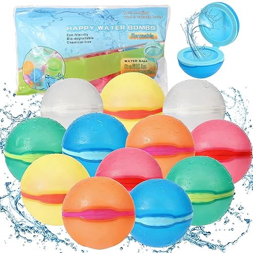 Reusable Water Balloons, Magnetic Refillable Water Balloons Quick Fill, Summer