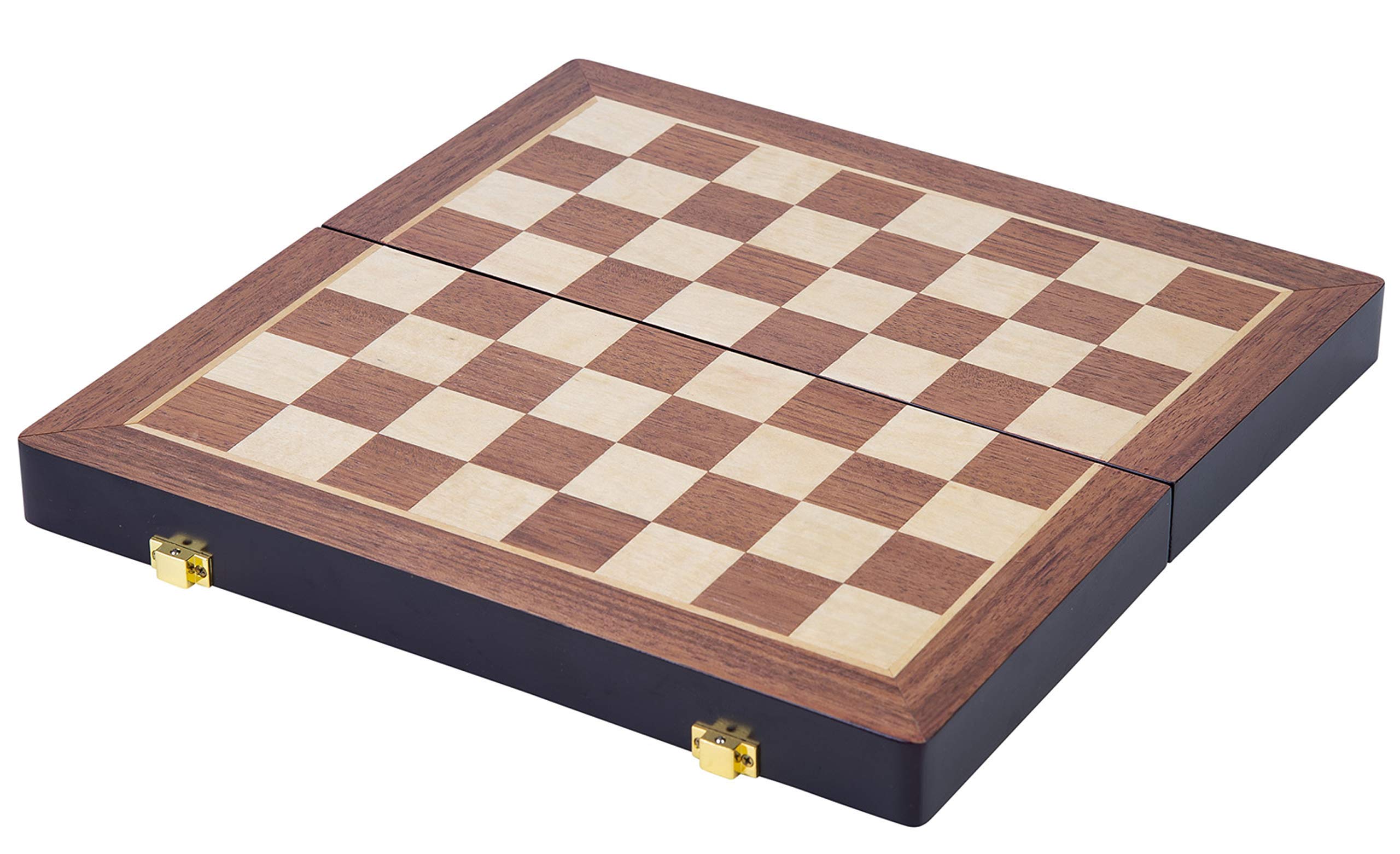 Engelhart- Hochwertiges Massivholz - Schachspiel aus Eschenholz - 32 Stück aus geschnitztem und lackiertem Holz - Abschließbarer Koffer - (38,5 cm)