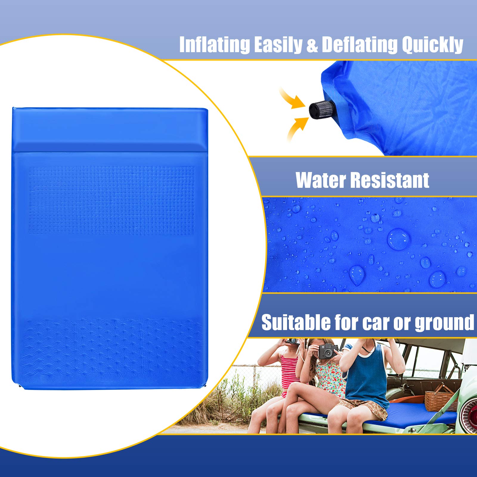 FRUITEAM Sleeping Pad for Camping 2 Person Extra Thickness Self