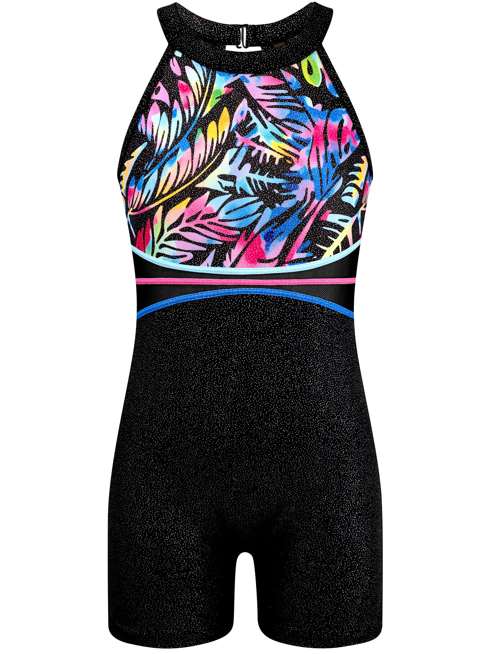 HOZIY Leotards for Girls Gymnastics Kids Children Biketard Snowflake Ribbon Blue Purple Hot Pink Sparkle