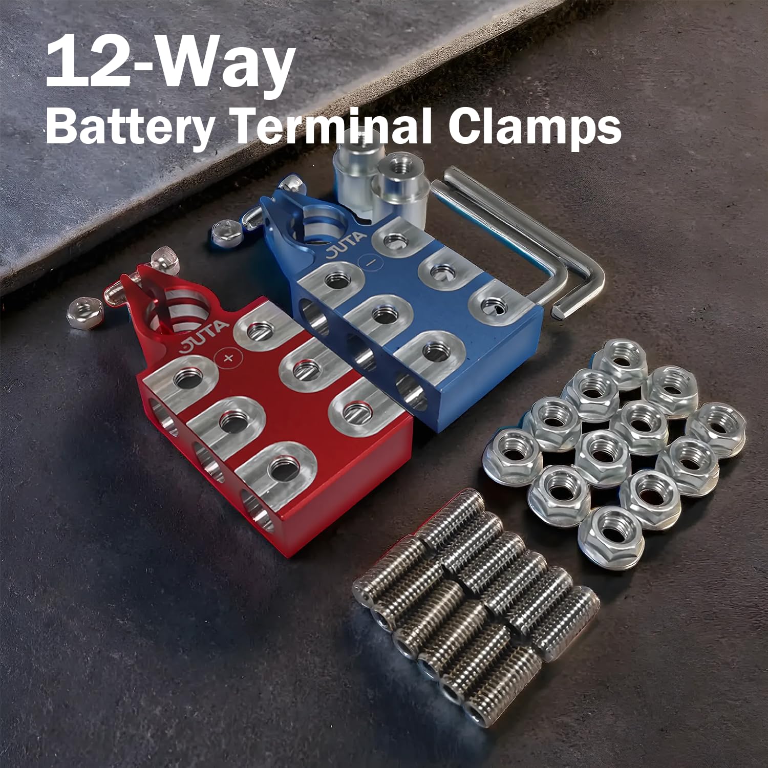 Batterijpoolterminals – 100A, Doorvoerdesign, Vernikkeld Messing, IP67, Voor Energieopslag, RV, Zonne- En Autosystemen