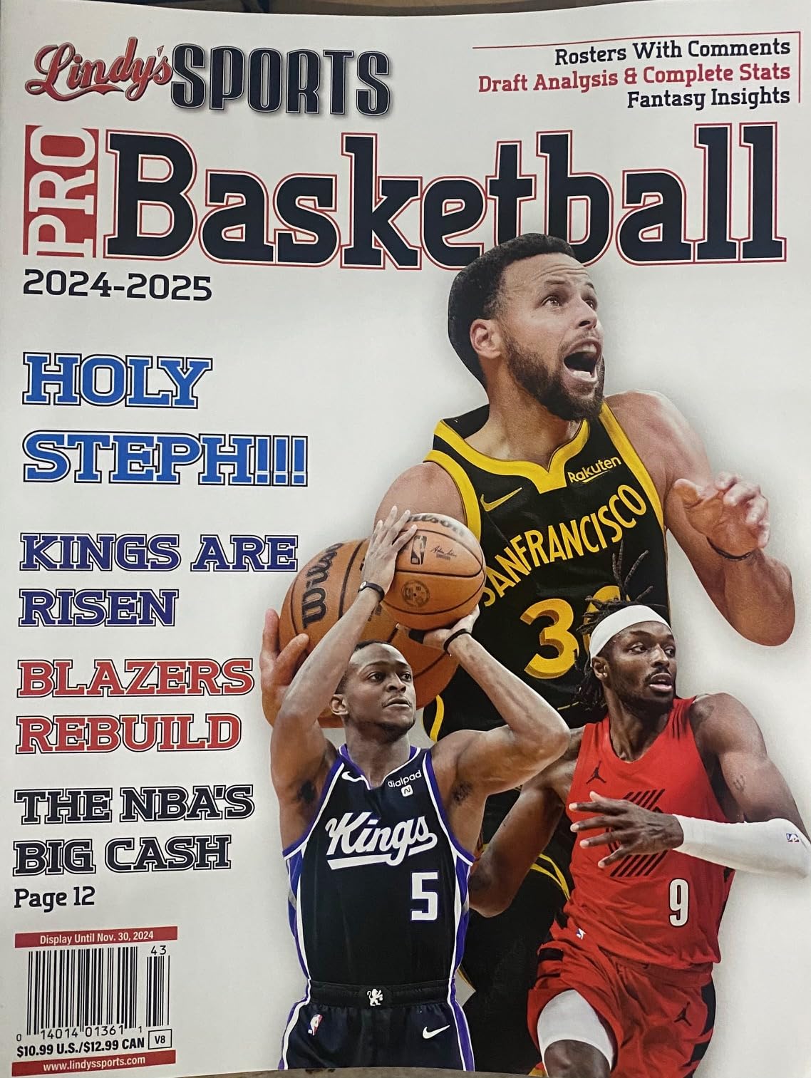 Lindy's Sports Pro Basketball Magazine 2024-2025 - HOLY STEPH !!! SANFRANCISCO & KINGS