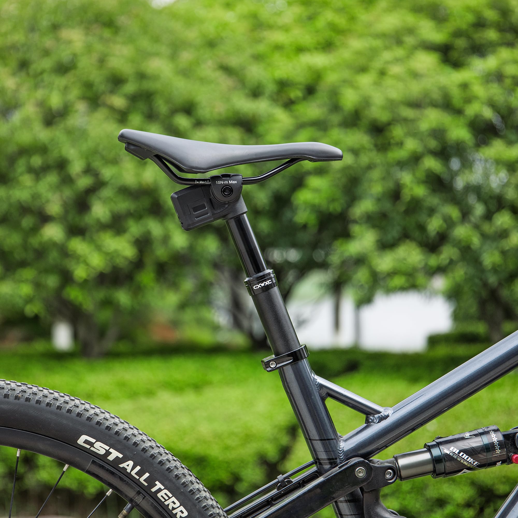 CXWXC Tige de selle abaissable sans fil 27,2 / 30,9 / 31,6 mm - 125 mm - Tige de selle avec télécommande pour VTT, gravel et vélos électriques