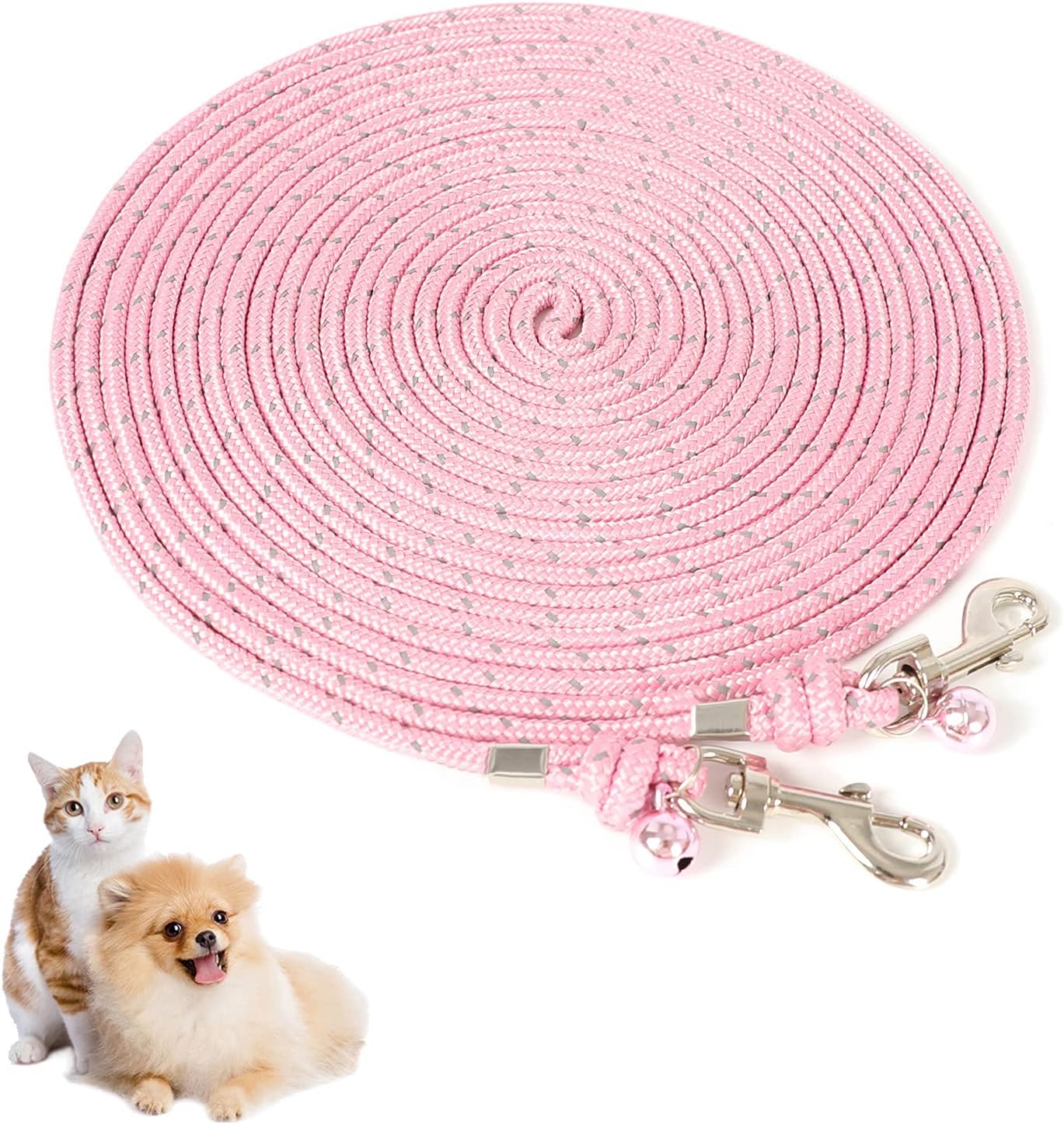 Cat Cable Out Leash 26-feet Escape Proof Walking Leads Long Durable Reflective Extender Training Control Play Yard Backyard Outdoor for Puppy, Kitten, Rabbits and Small Animals, Orange : Pet Supplies