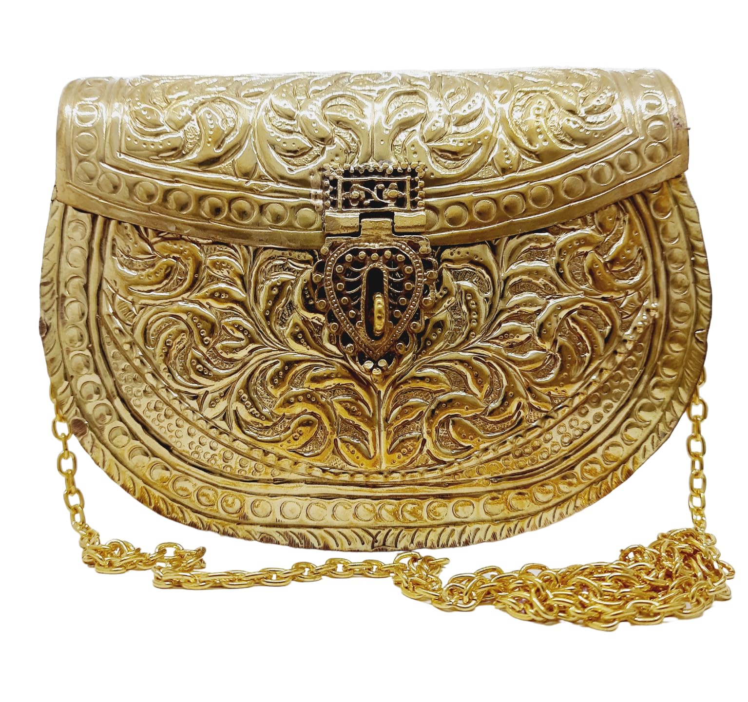 Trend Overseas Clutches for women Golden Brass Metal bag Bridal Clutch Party Purse (B0CHDTGLYQ) Amazon Price History, Amazon Price Tracker