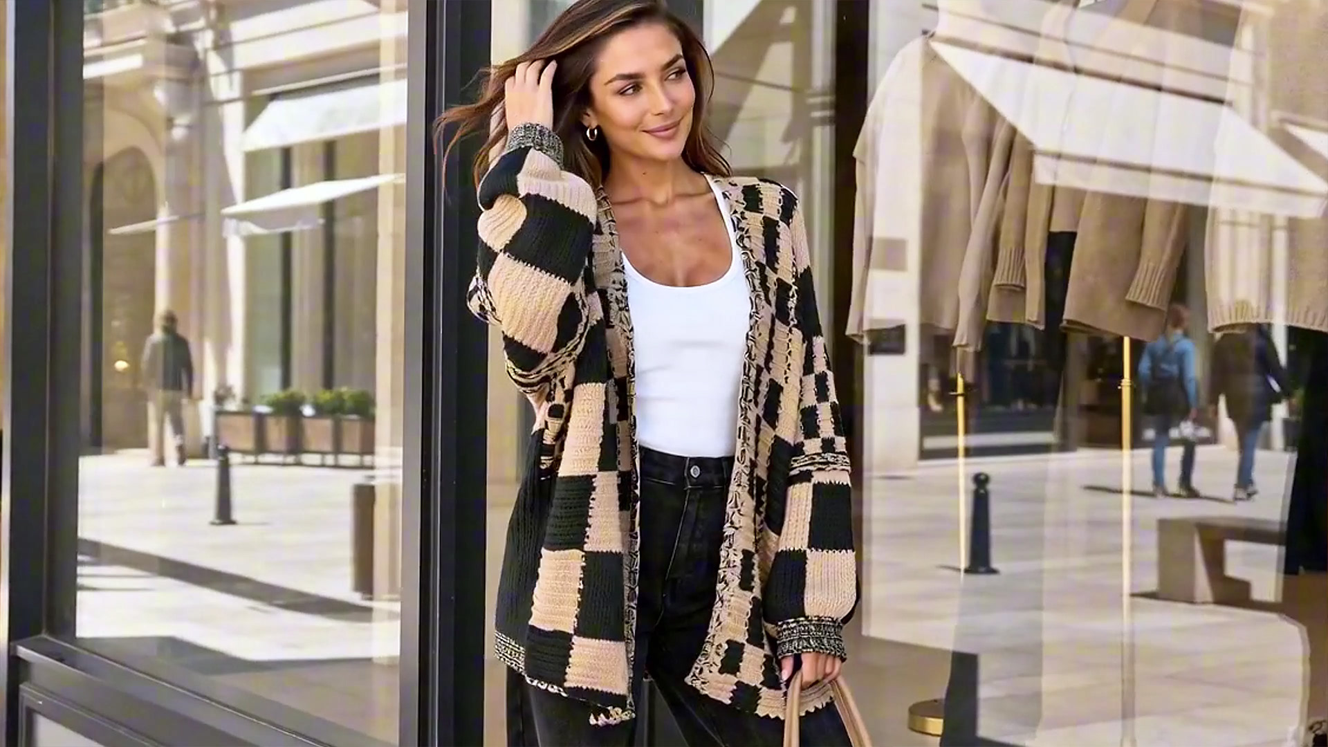 BTFBM Casual Cardigan Sweater for Women Fall 2025 Long Sleeve Open