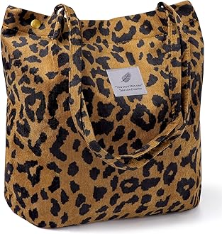 Women Tote Bags Grocery Shoulder Bag Corduroy with Inner Pocket for Work Beach Lunch Travel Shopping Shopper Handbags