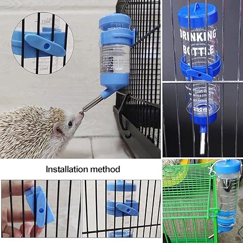 Miniatura 6 de kathson Comederos de heno de conejo, estante de cerámica para tazones de alimentos, dispensador de botellas de agua de conejo, dispensador de