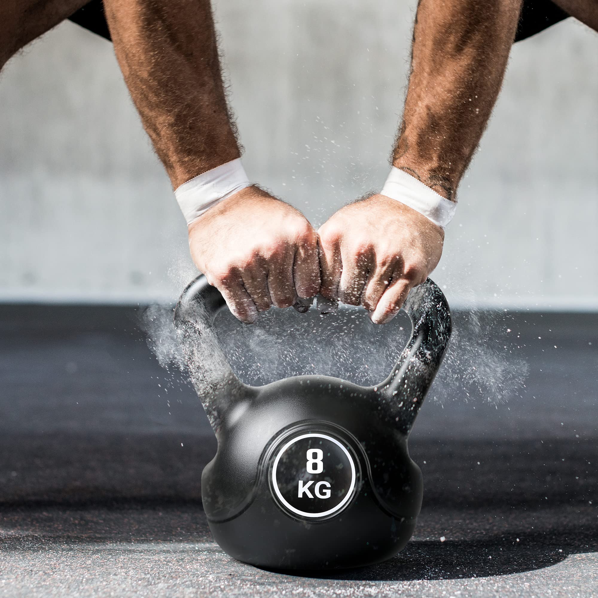 Kettlebell Joyionic Haltère Fitness à Boule - Poignée Structurée, Plastique Avec Noyau Acier, Protège Le Sol - Choix 2kg à 16kg