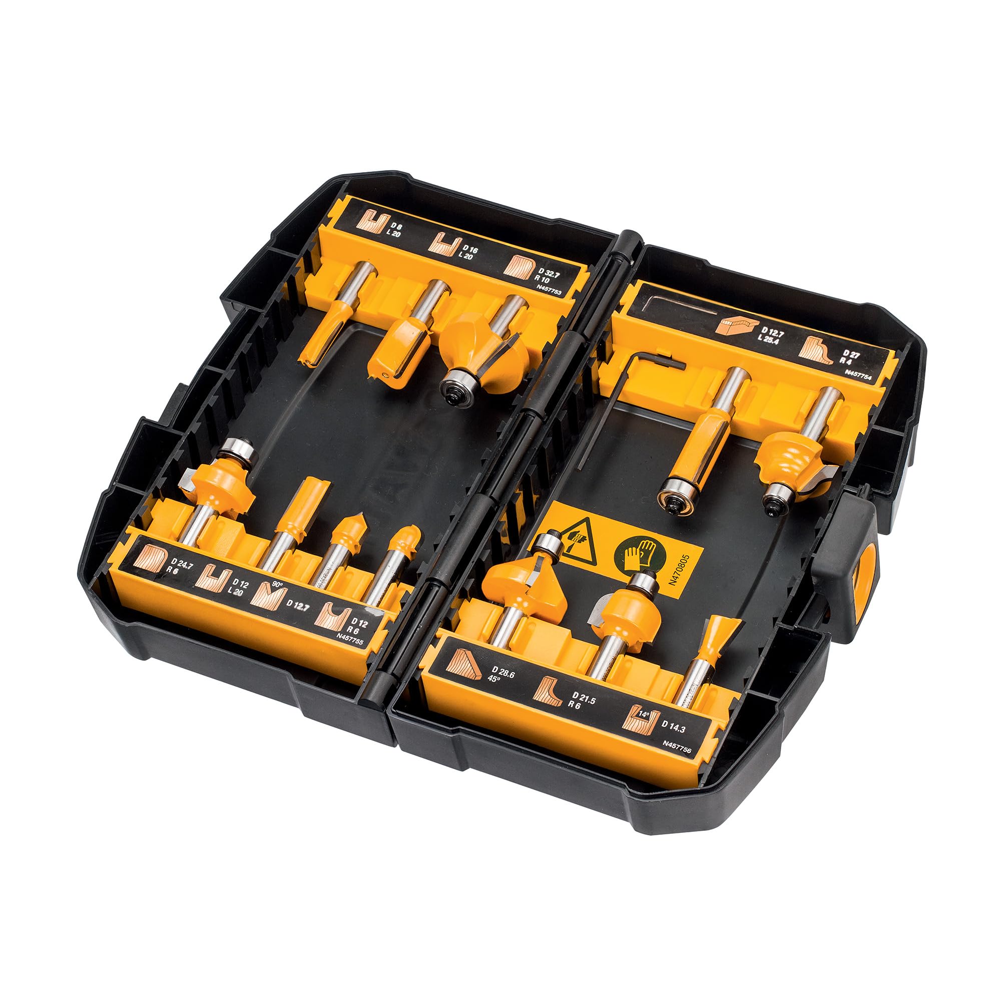 DEWALT Set di punte da fresatura da 8 mm, 12 pezzi, DT90016-QZ
