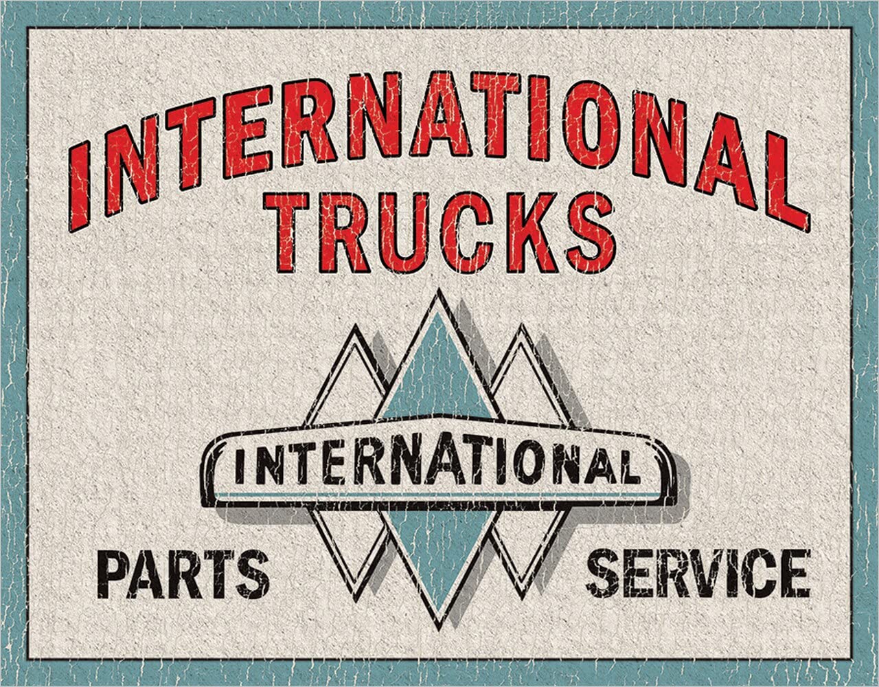 Vintage tin Logo International Truck Metal Tin Sign Kitchen Pub Funny Novelty Coffee Bar 12x16inch Yard Garden Farm Man Cave