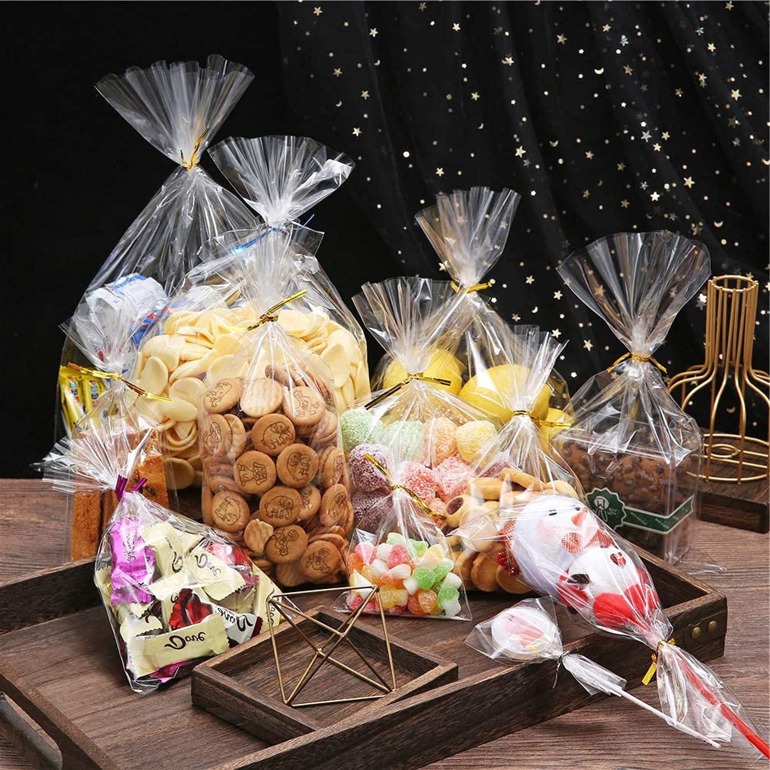 Sacs Cellophane Transparents 200 Pièces - Emballage Cadeaux Bonbons Avec O 673414