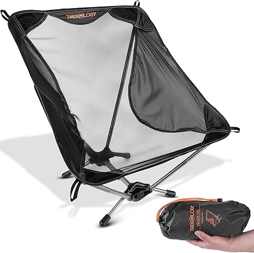 TREKOLOGY YIZI LITE Silla de camping ultraligera para adultos, niños, sillas bajas para senderismo, mochileros, silla de campamento ligera, mochila