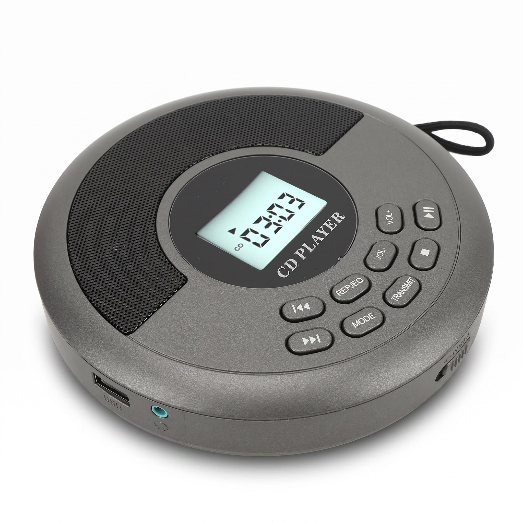 Sxhlseller Lettore CD Portatile, Lettore CD MP3 Ricaricabile per Auto e Casa, Protezione Anti-salto, Display LCD, Riproduzione USB, Uscita AUX da 3,5 Mm