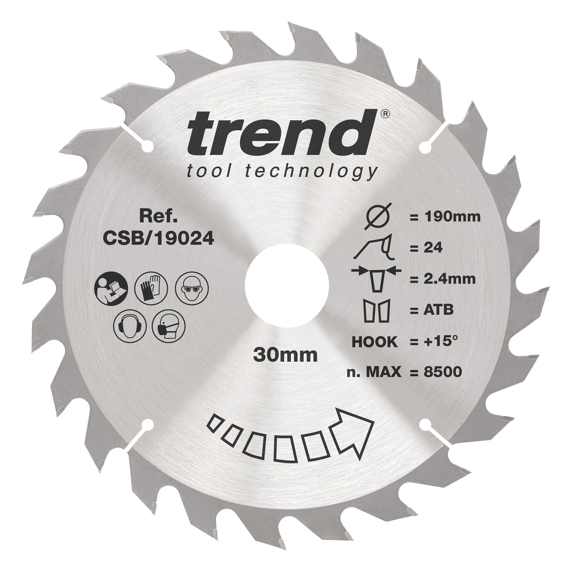 Trend CSB/19024 Wood Circular Saw Blade 190mm x 30mm x 24T