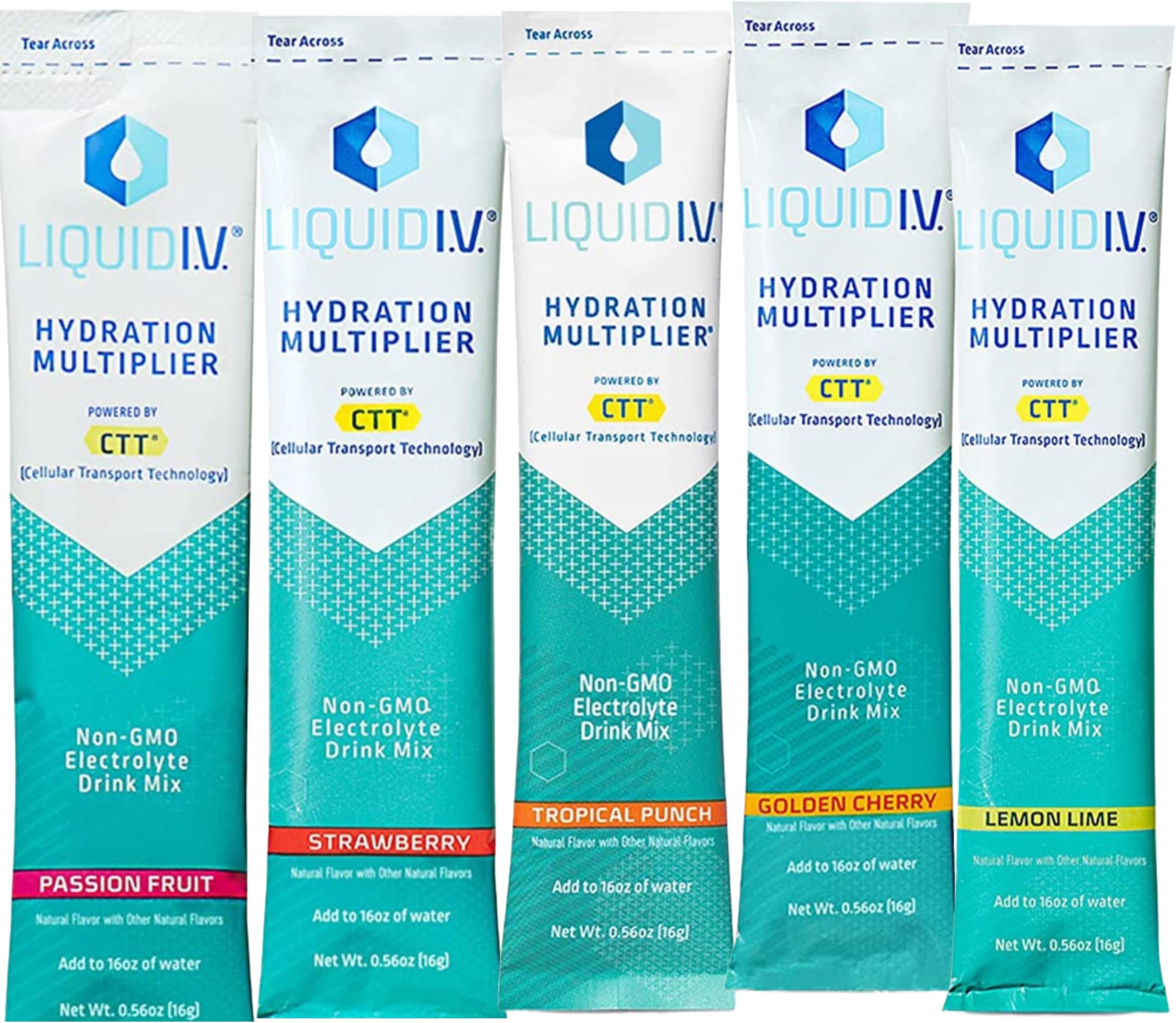 Liquid IV Hydration Multiplier Sampler Variety Pack Strawberry, Passion Fruit
