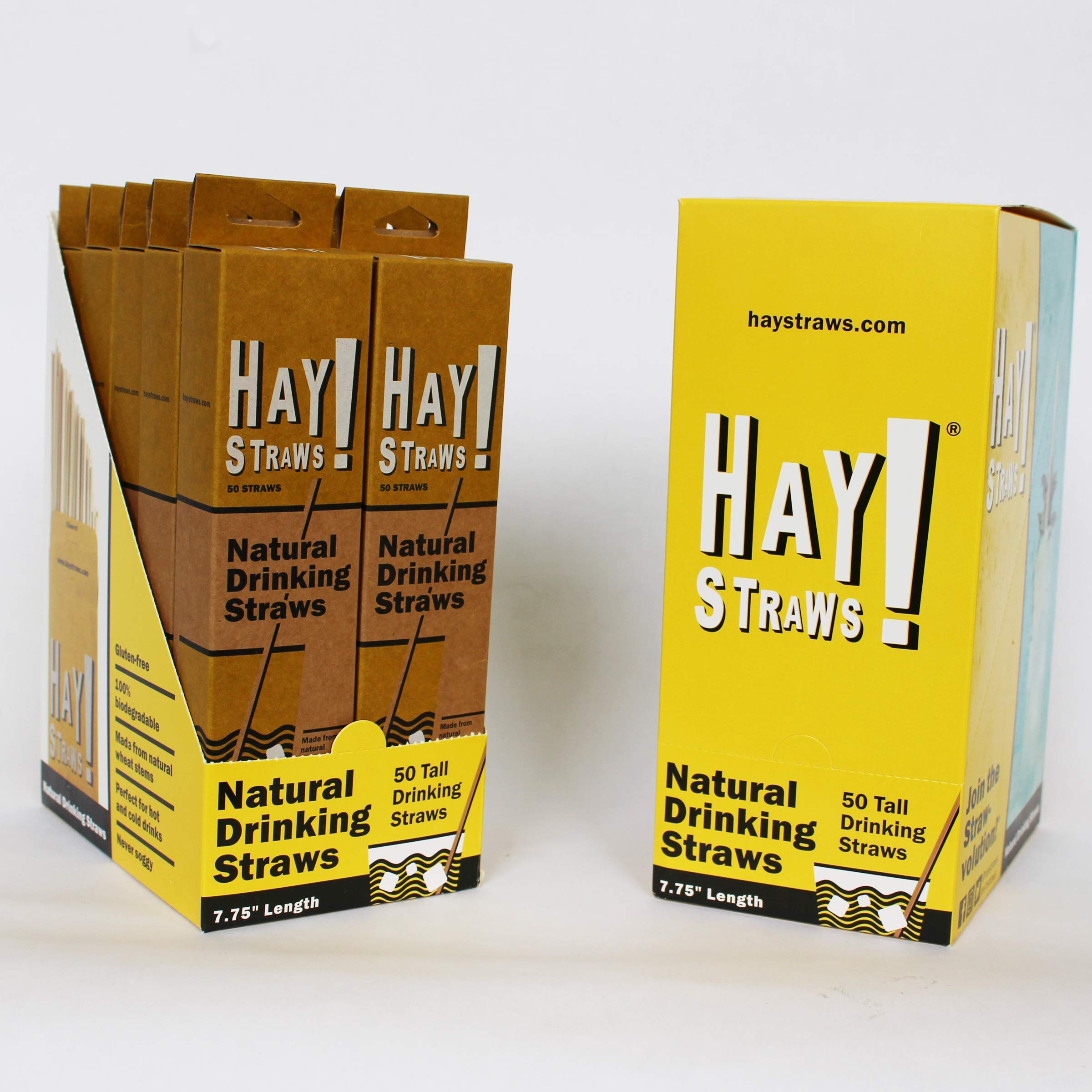 Hay! Natural Drinking Straws, 50 count pack (Tall 7.75