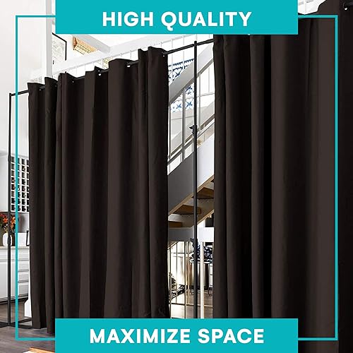 Miniatura 5 de RoomDividersNow - Cortina divisora de habitación prémium, 8 pies de alto x 5 pies de ancho (rayas azules)