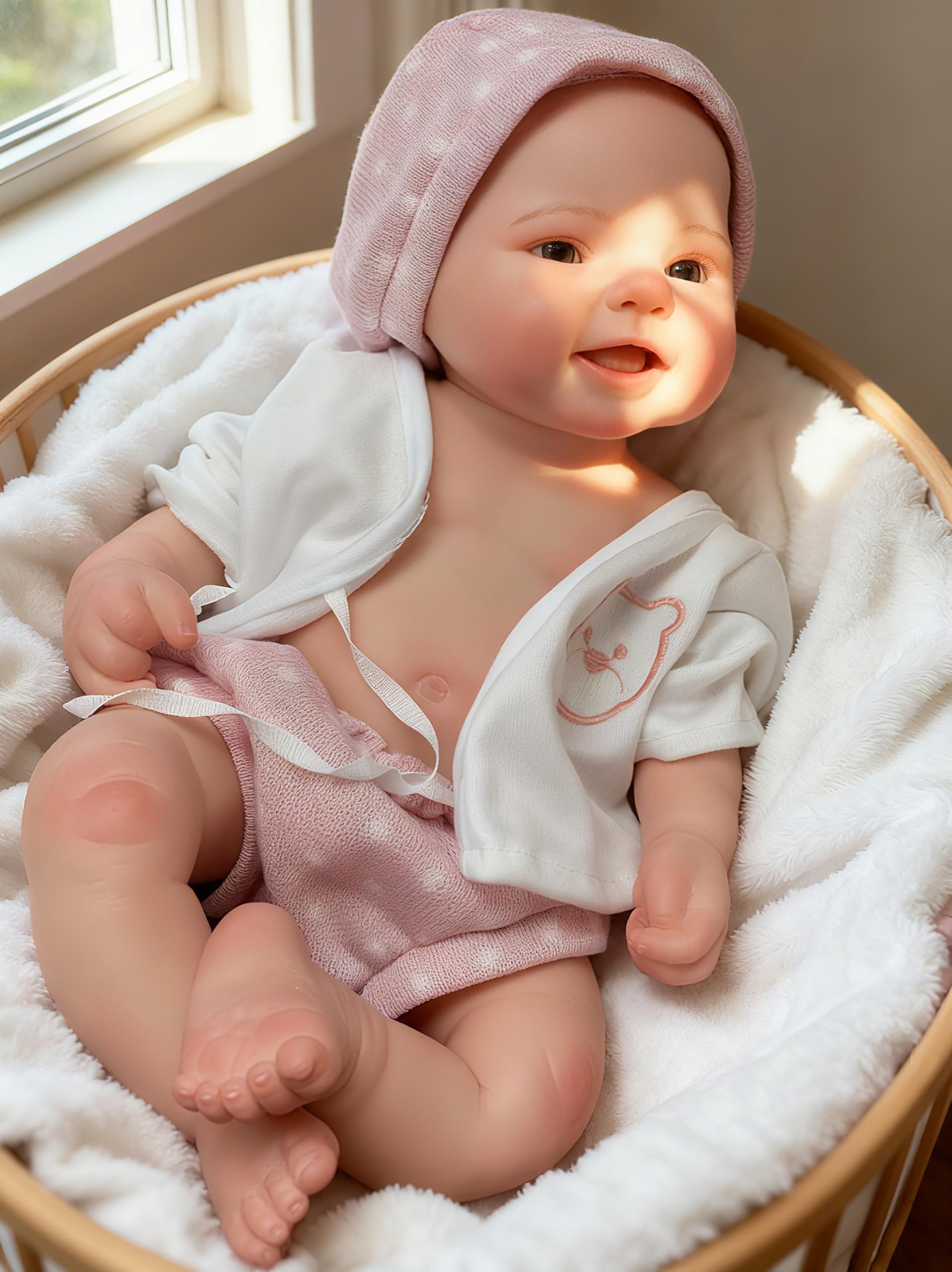 Bambola Reborn 55cm MagicTan Con Pelle UV Che Cambia Colore Al Sole - Morbida In Silicone, Giocattolo Educativo Per Bambine (Regalo Perfetto)
