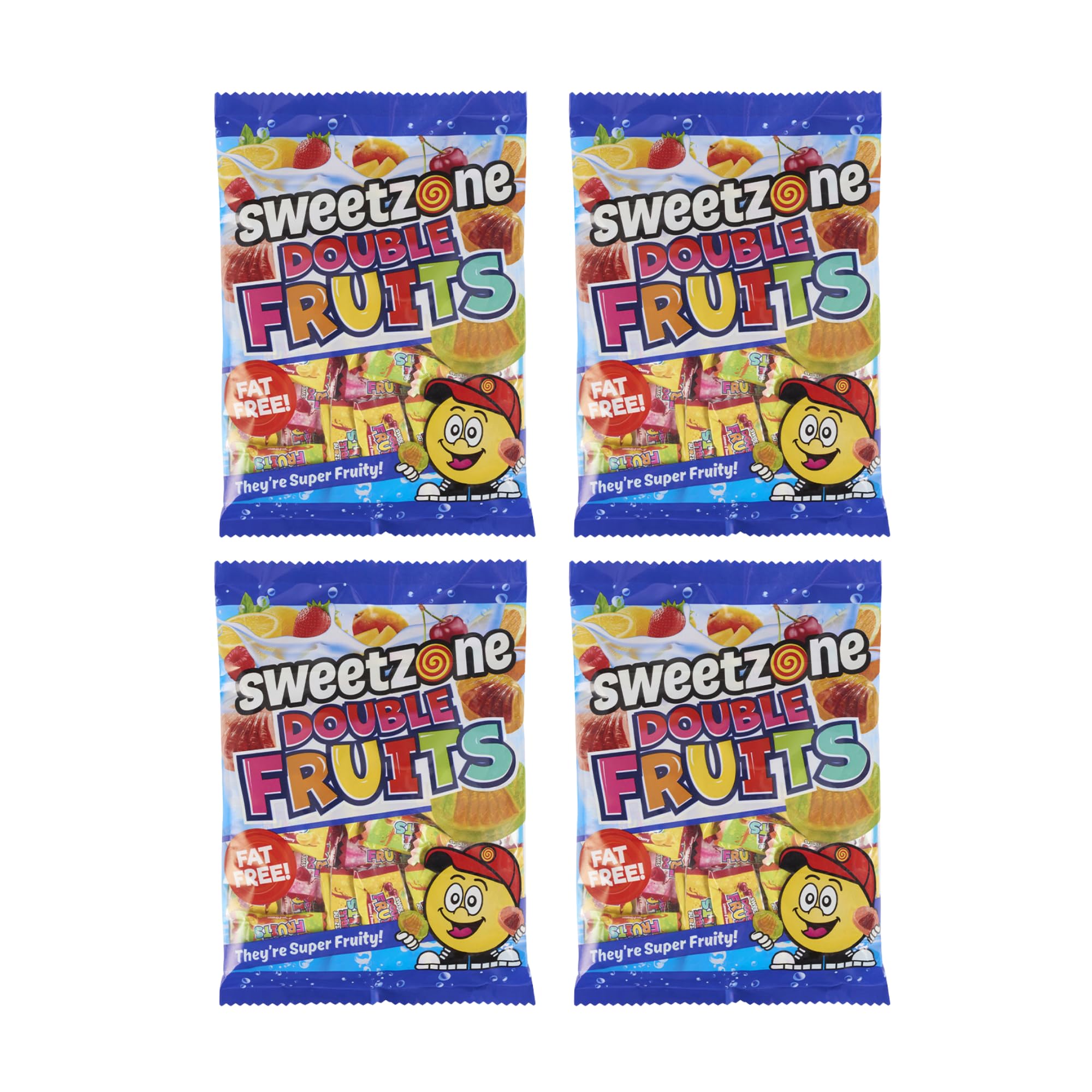 Sweetzone Double Fruits - 180g Bags Pack of 4 - Halal Sweets Fruit