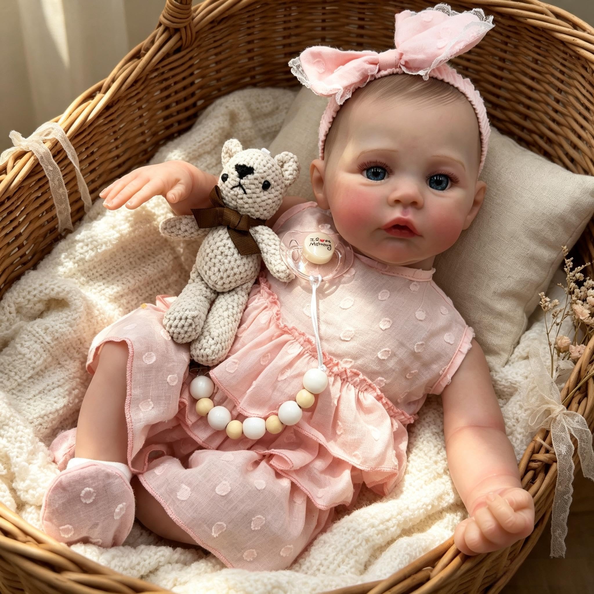 RXDOLL Reborn Baby Dolls silikonowe lalki na całe ciało, winylowe, 48 cm, realistyczna, anatomicznie poprawna, dziewczyna, prawdziwe życie, Reborn Dolls Full Silicone Baby Doll dla dziewczynek 3+