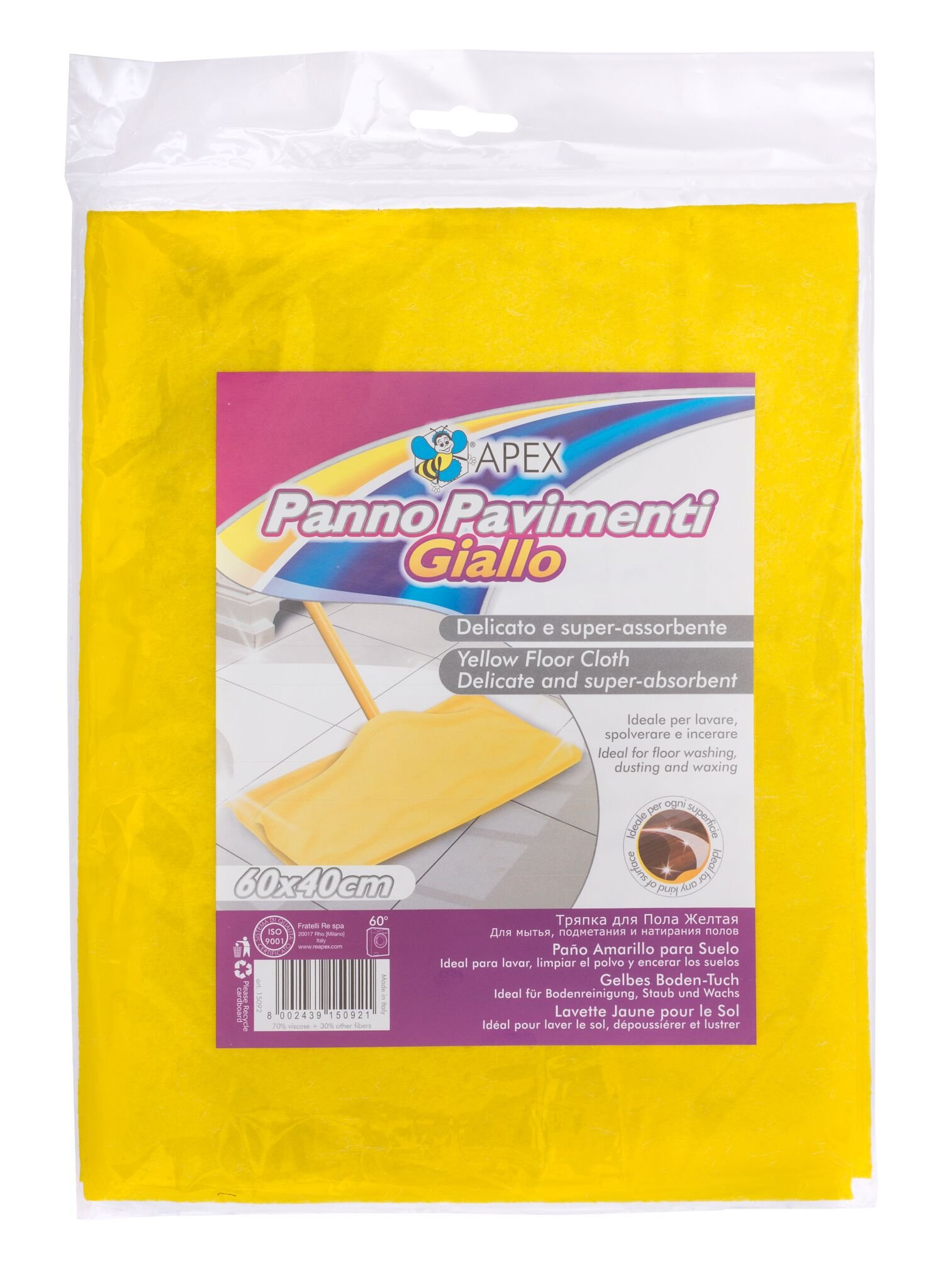 APEX YELLOW FLOOR CLOTH FOR ALL SURFACE 60X40CM