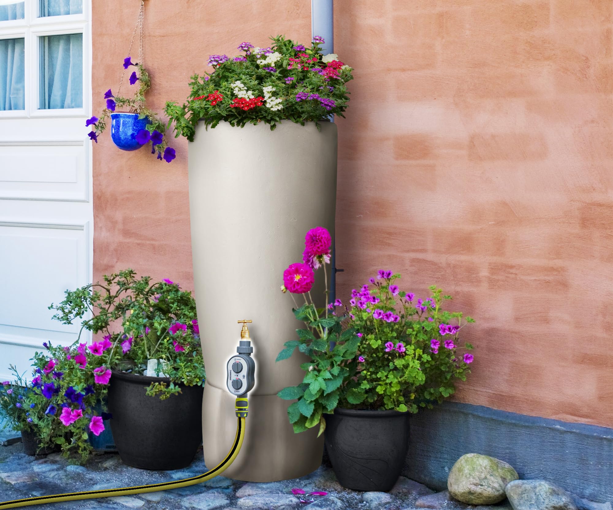 Jardibric - Programmateur d’Arrosage sans Pression 0 Bar 1 Voie - 110 Programmes - Durée 1 Min à 2 h - Fréquence 1 h à 7 Jours - Compatible Réserve d’Eau et Détecteur de Pluie (Option)