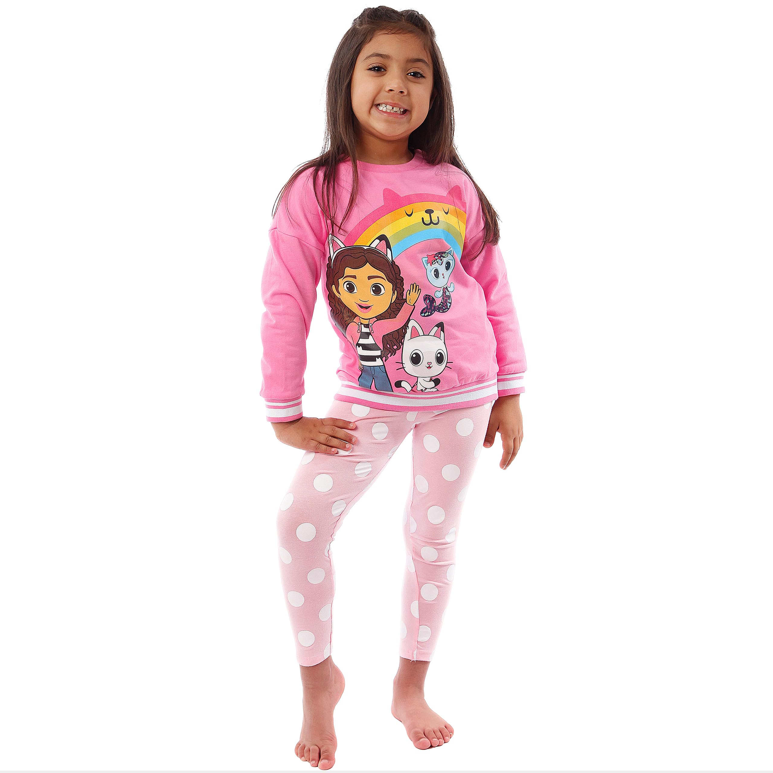 DREAMWORKS GABBY'S DOLLHOUSE Set Felpa e Leggings per Ragazze Pandy Paws e Mercat Co ORD | Completi e Set di Abbigliamento per Ragazze | dai 3 ai 10 Anni| Merce Ufficiale Gabby