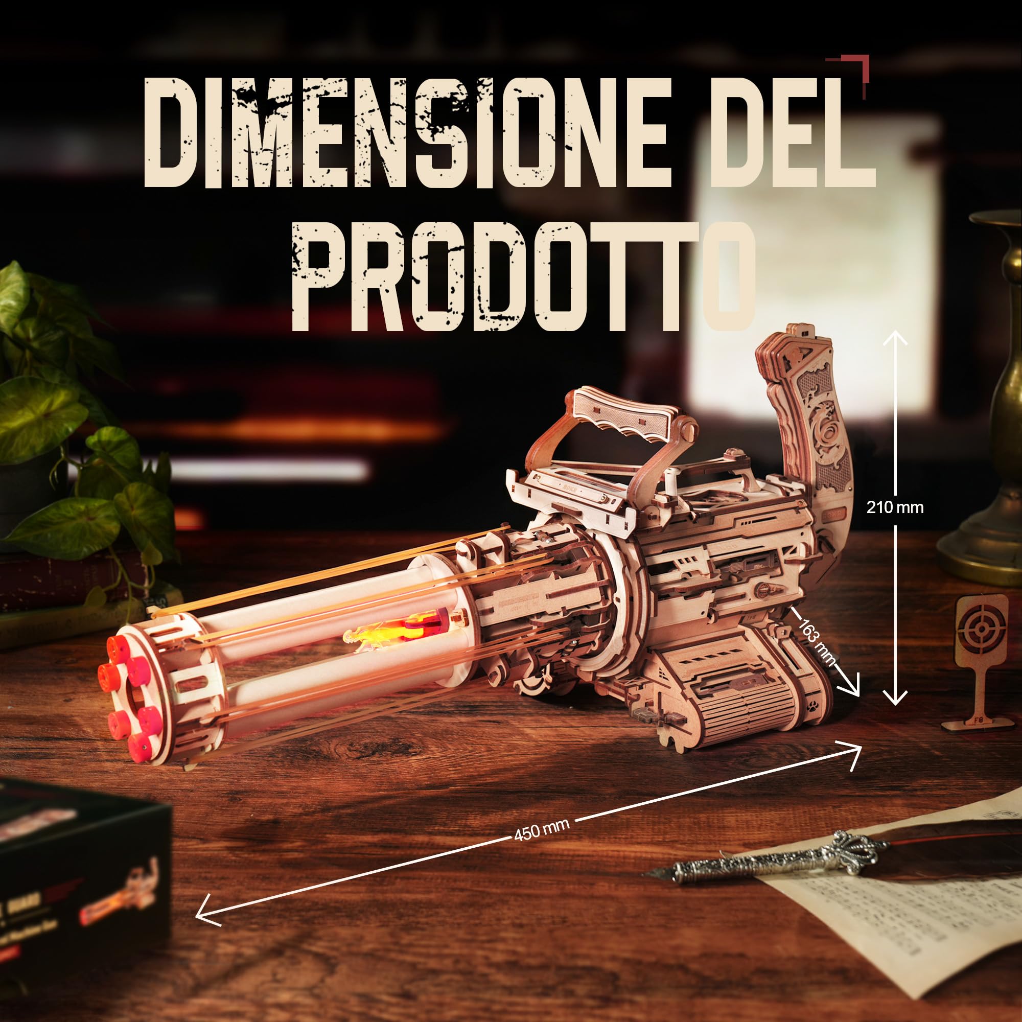 ROKR Puzzle 3D in Legno Kit di Modellismo per Adulti Idea Regalo per Uomini Macchina a Barile Rotante (LQA01)