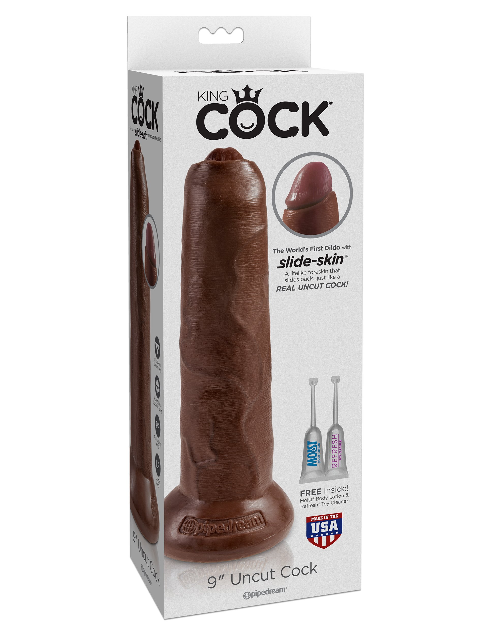 Pipedream Products King Cock 9 Inch Uncut, Brown