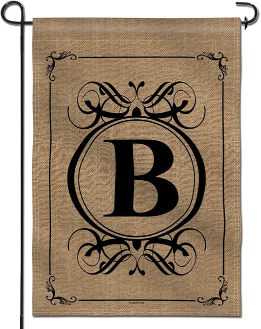Anley Classic Monogram Letter B Garden Flag, Double Sided Family Last Name Initial Yard Flags - Personalized Welcome Home Decor - Weather Proof & Double Stitched - 18 x 12.5 Inch