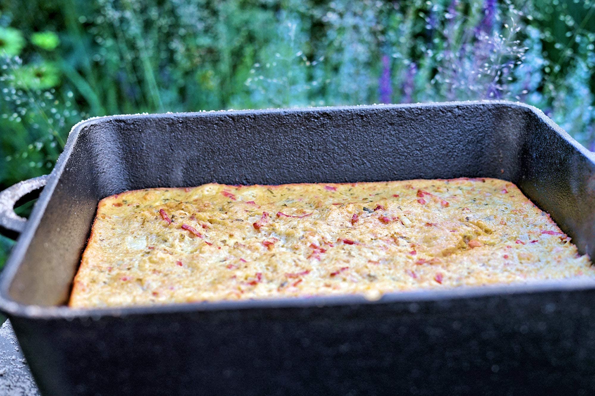 BBQ-Toro Olla Rectangular de Hierro Fundido | 9,5 litros | Curado - pre-Seasoned | Asador con Tapa | Horno Holandés, Dutch Oven