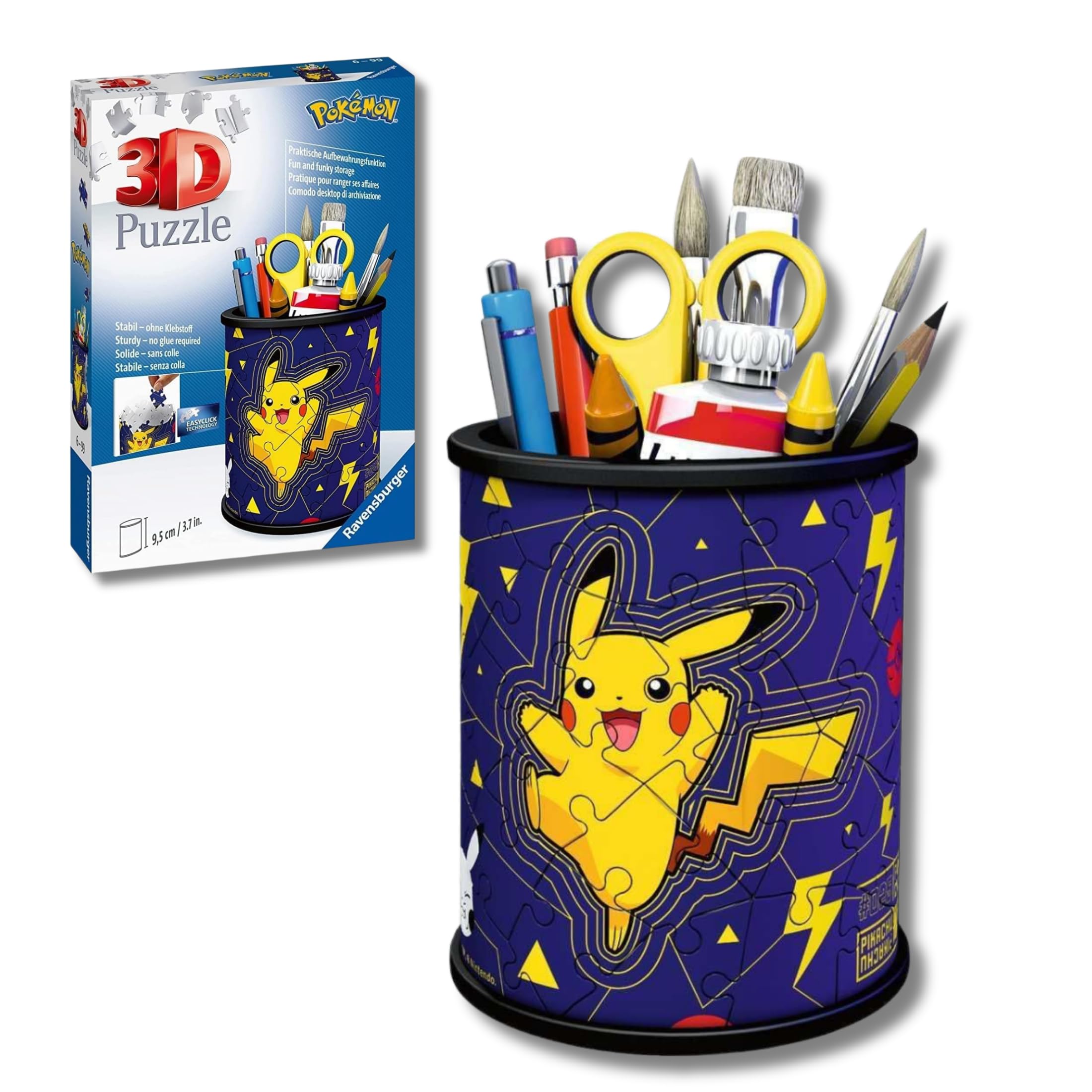 Ravensburger Pokemon Puzzle 3D Portapenne 57 Pezzi Regalo Bambino 6 Anni Gioco Gadget Pikachu