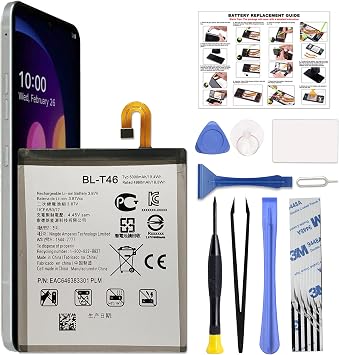 GREEN FUSION Compatible with LG V60 ThinQ Battery Replacement, New 0 Cycled Li-ion BL-T46 Battery for LG V60 with Complete Toolkit & Instruction