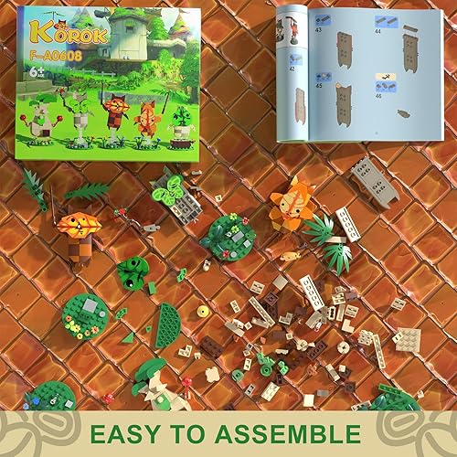 Miniatura 6 de BOTW Koroks and Hestu - Juego de construcción de figuras de 5 personajes Korok, juguetes de construcción para fanáticos del juego, niños y adultos