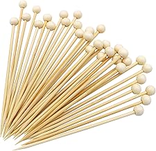 BLUE TOP 4.7 in 200PCS Wooden Ball Food Cocktail Picks Food Skewers Bamboo Picks for Charcuterie, Appetizers, & Cocktail Picks For Parties