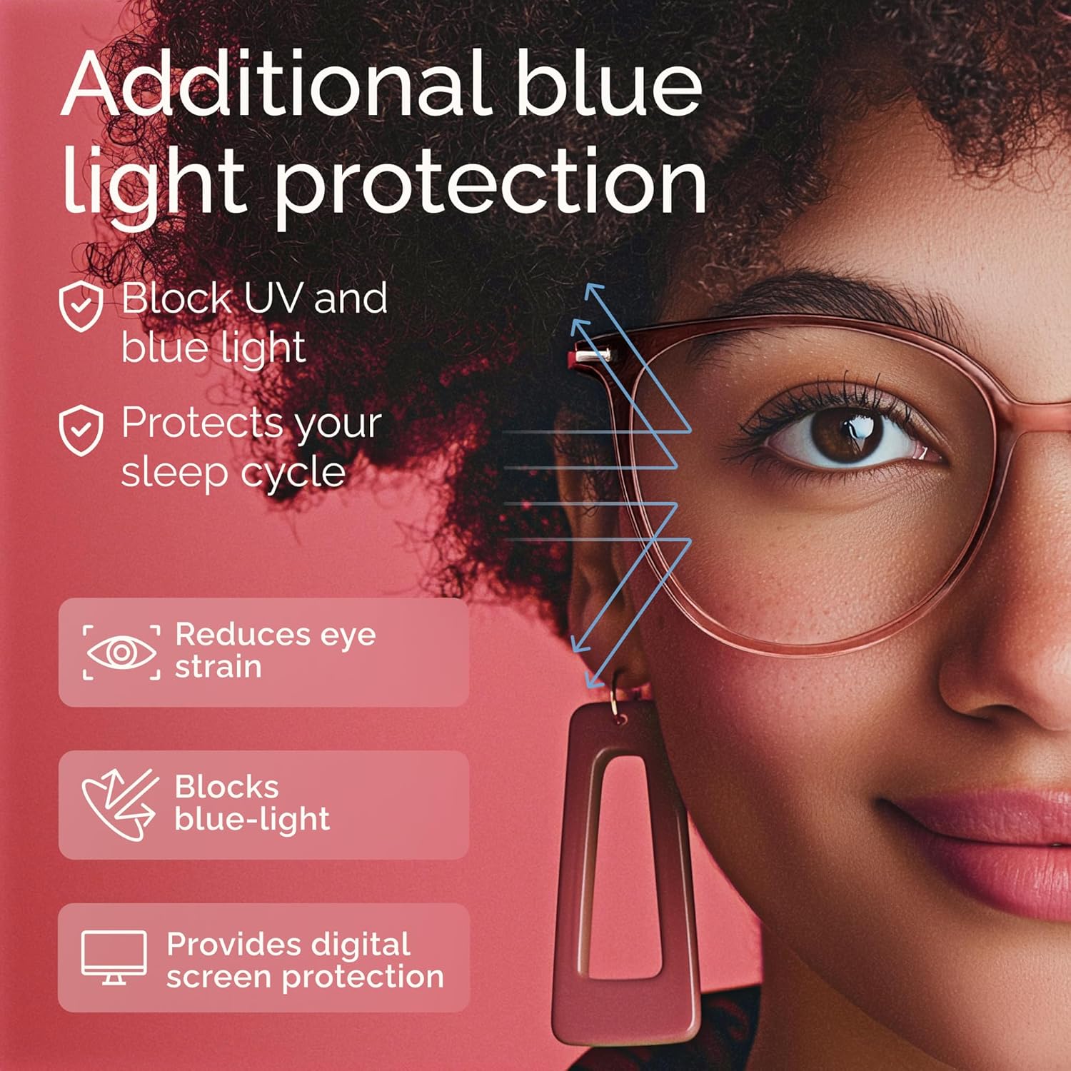 Gaoye Blue Light Blocking Glasses - Trending Round TR90 Frames, Metal Arms, UV400 Protection - Matching Soft Case - Image 4