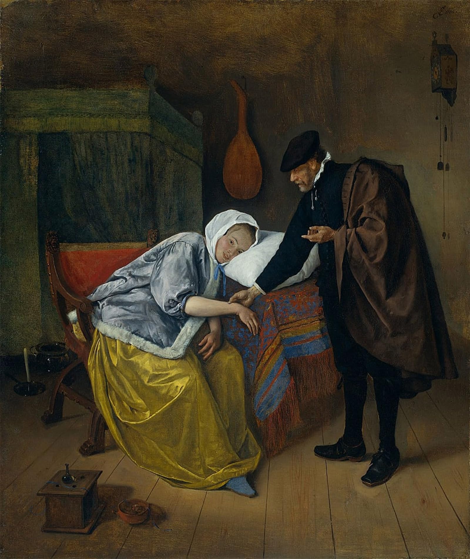 POSTERIIk Vintage Art Print Images Pictures Print Sick Woman by Jan Havickszoon Steen Modern Colour Posters for Office Home Decor 60x90cm