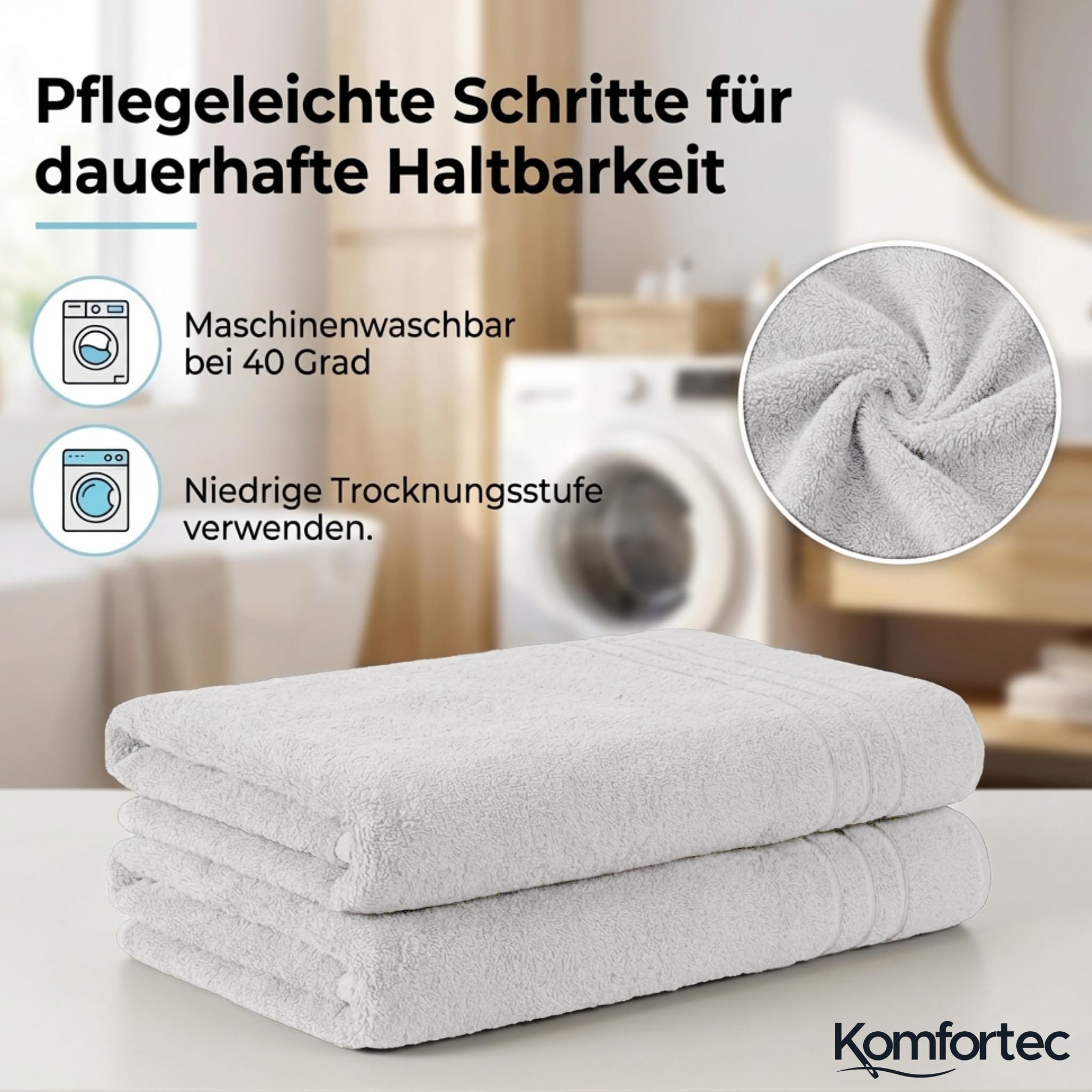 Komfortec 2er Saunahandtuch Set XXL 80x200 cm – Bild 3
