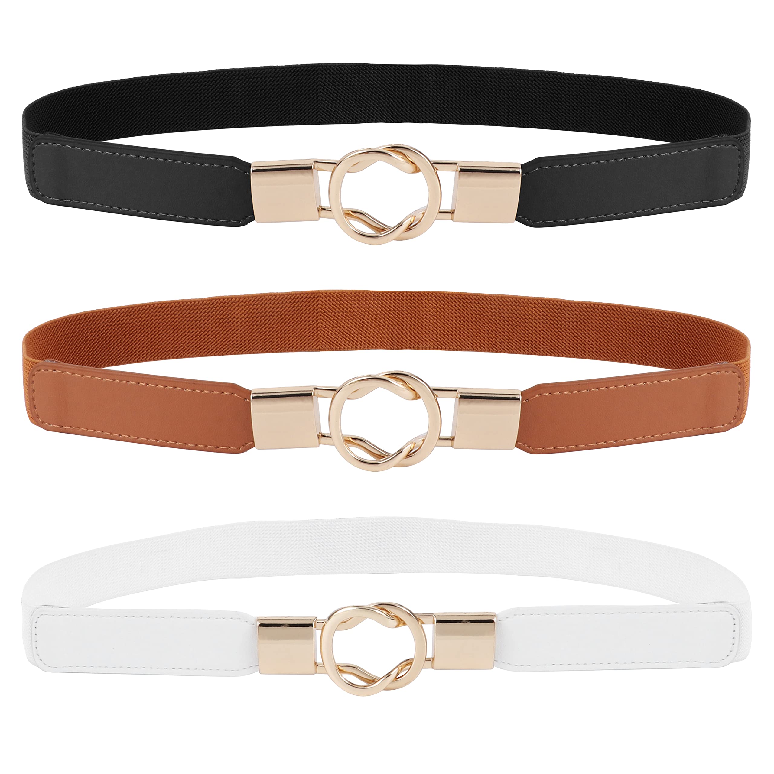 Lankater Cintura Elastica Stretch Donna – Fascia In Metallo Dorato Con Chiusura A Torsione, Regolabile 60-80cm
