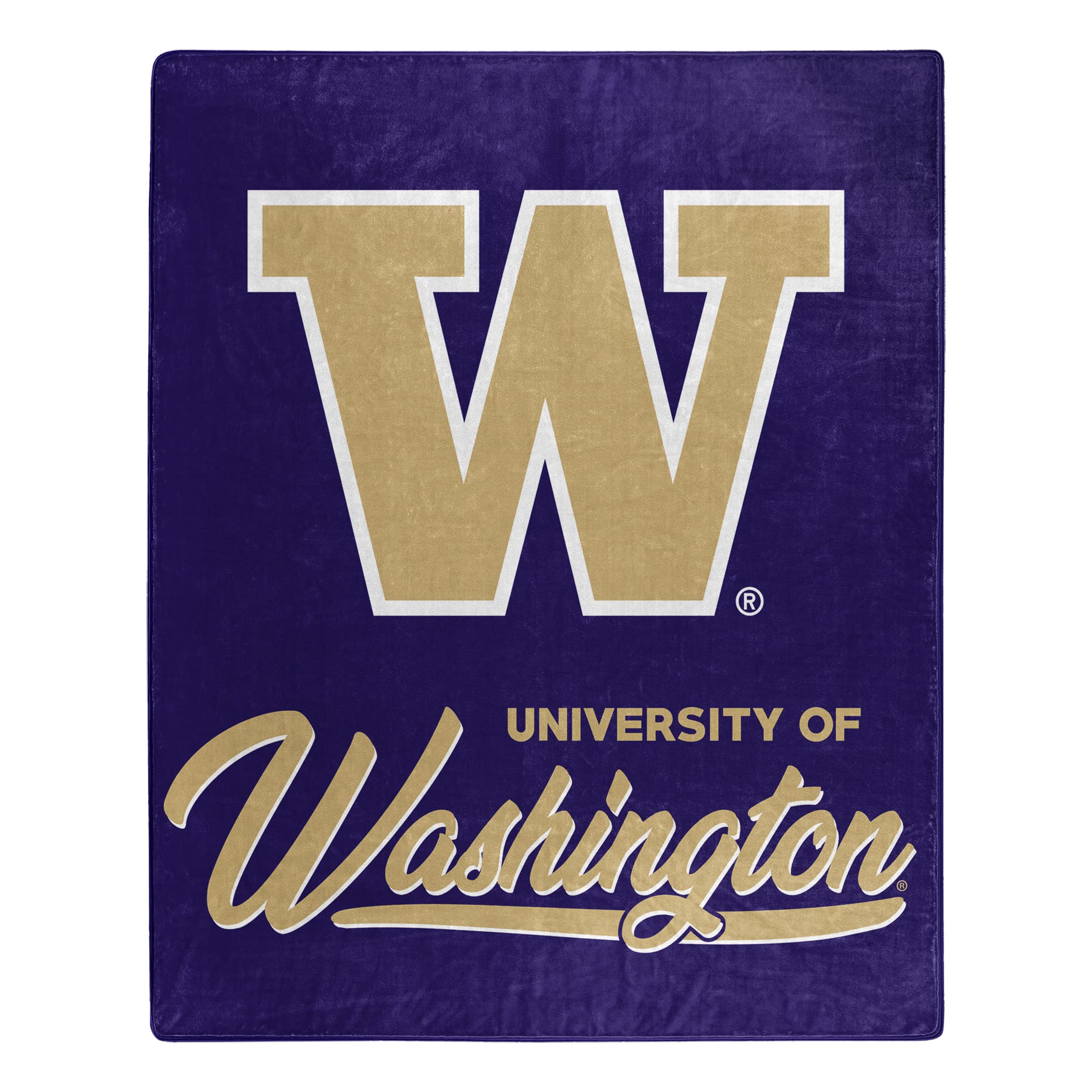Northwest NCAA Washington Huskies Unisex-Adult Raschel Throw Blanket, 50" x 60", Signature