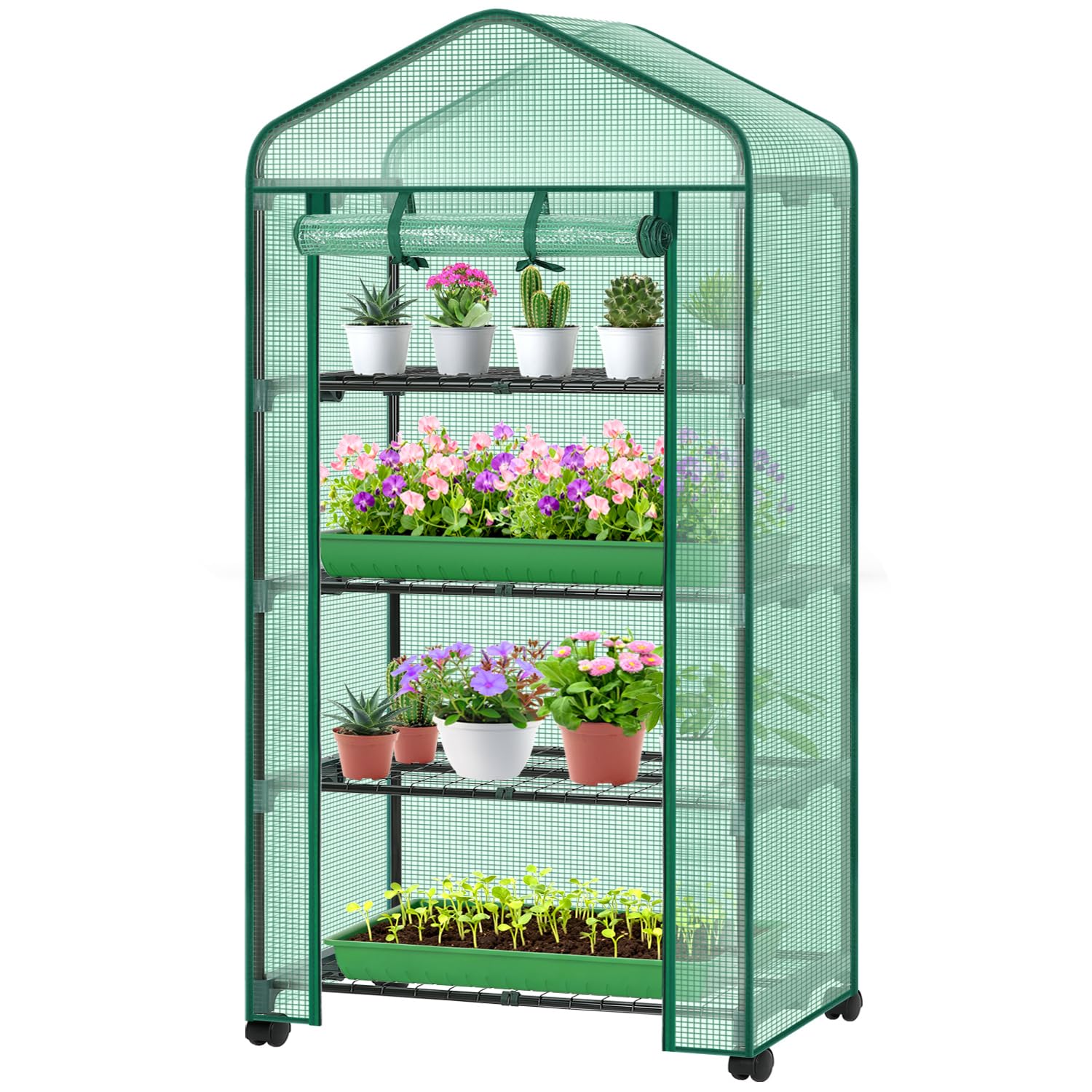 Ohuhu 4 Tier Wheeled Greenhouse