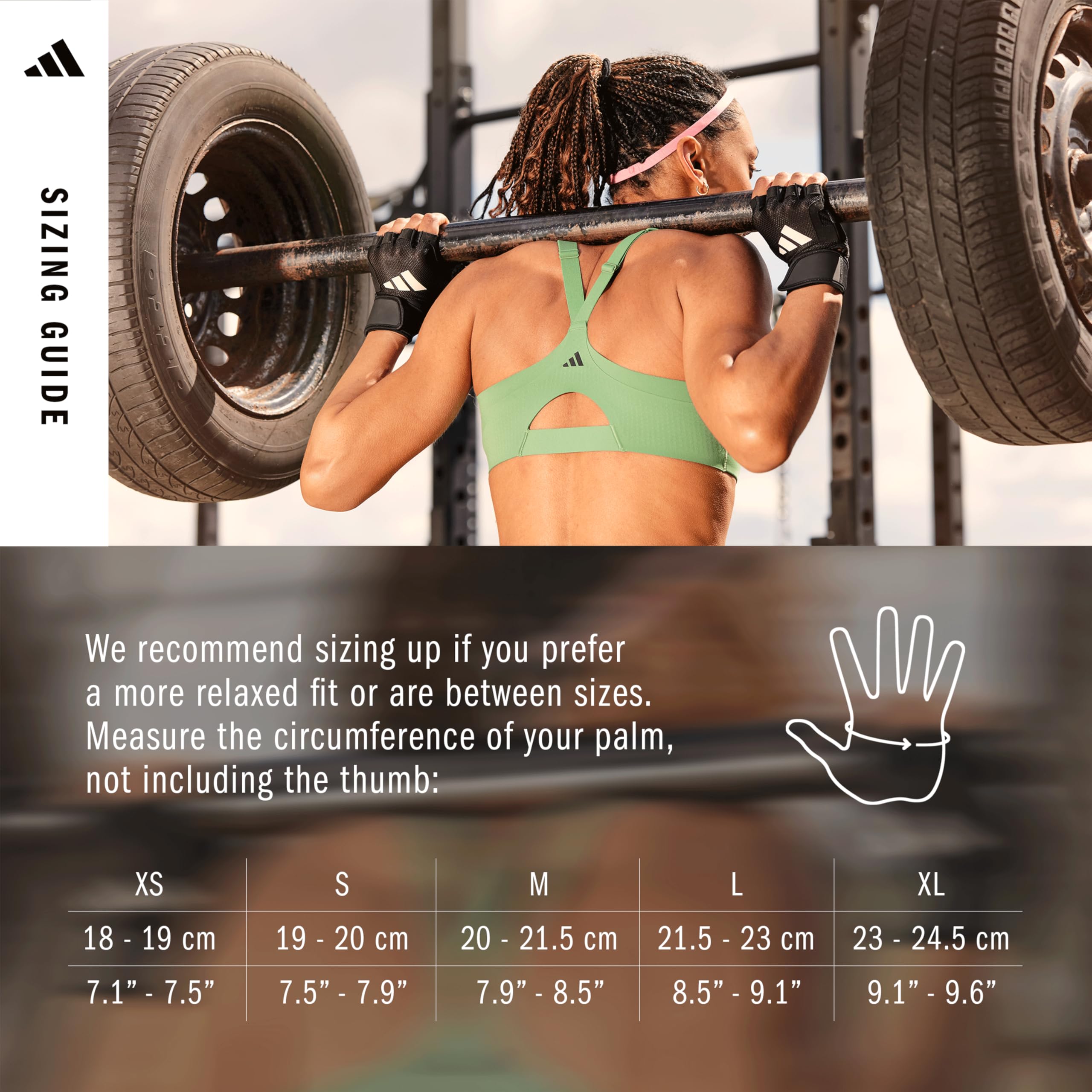 adidas Strength, guanti da allenamento, traspiranti, imbottiti con poggiapolsi in cinque misure