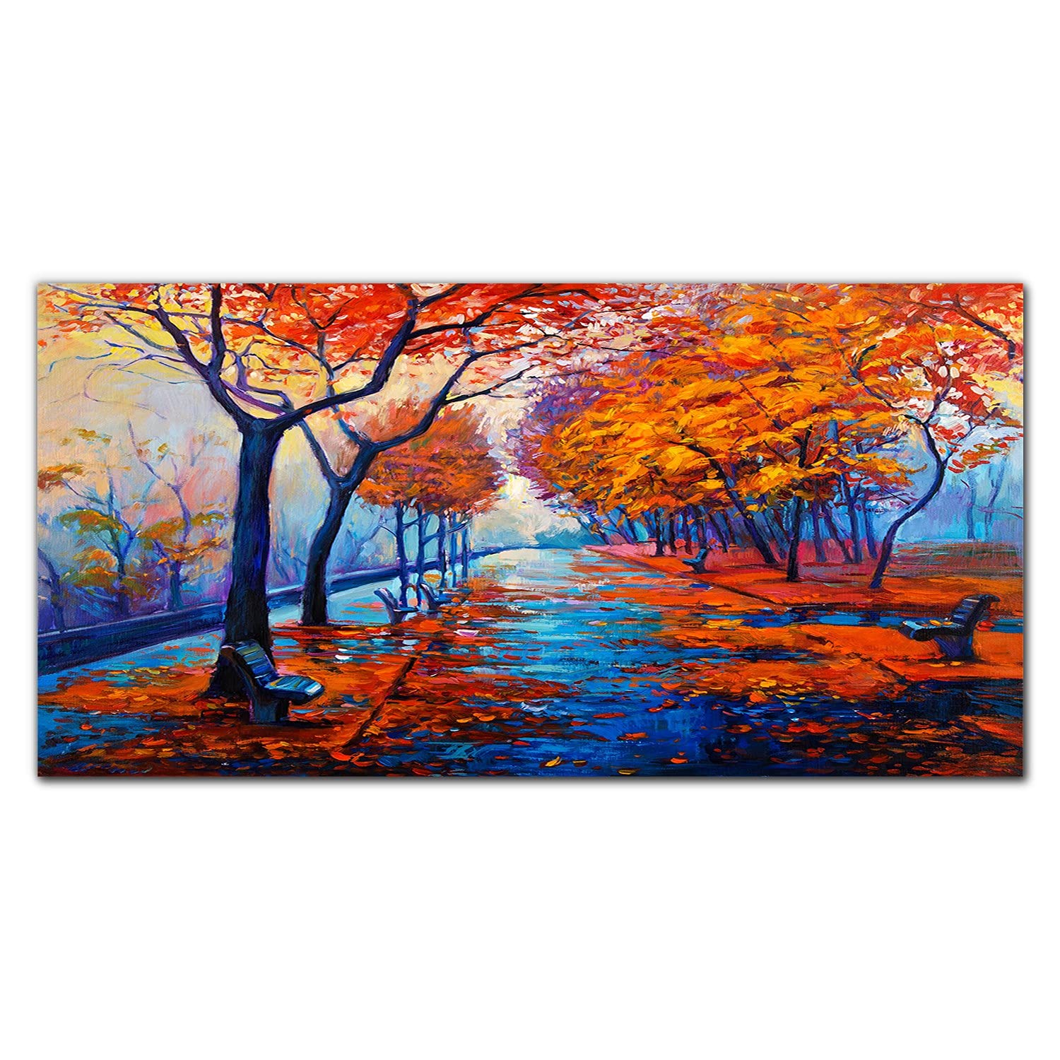 Crédence de cuisine en verre trempé 120x60 cm décor d'automne élégant et durable